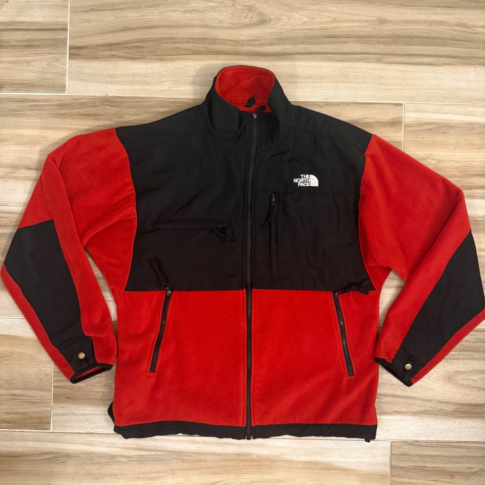 The North Face Denali Fleece Jacket Mens Large Red Black Full Zip RN 99978